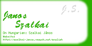 janos szalkai business card
